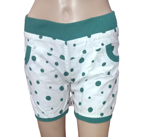 Basics Women's Lounge Shorts- White / Green