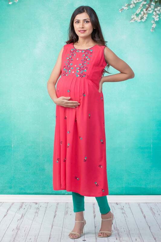 Young Mother Maternity & Nursing Bell Floral Printed Kurta