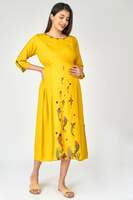 Young Mother Maternity & Nursing Fish print Kurta-Yellow Young Mother Maternity & Nursing Fish print Kurta-Yellow