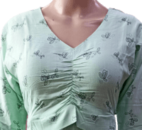 Minelli Printed Maternity / Feeding Gown - Light Green Butterfly Minelli Printed Maternity / Feeding Gown - Light Green Butterfly