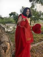 Ravishing Red Kota Silk - Hand Crafted Saree