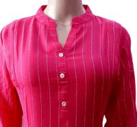 Minelli Printed Maternity / Feeding Gown - Dark Pink Stripes