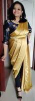 Golden flower Saree - Hand Crafted