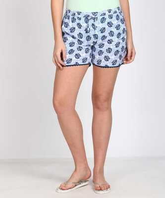 Fruit Of The Loom Printed Shorts (White With Blue)