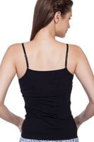 Soie Solid Cotton Spandex Cami With Bulit In Bra And Detachable Straps